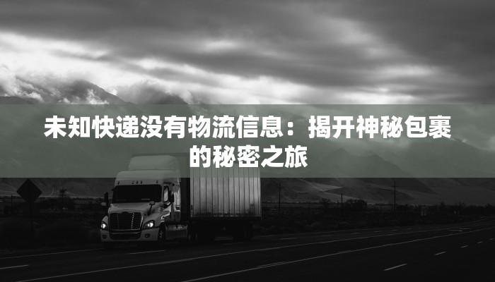 未知快递没有物流信息：揭开神秘包裹的秘密之旅